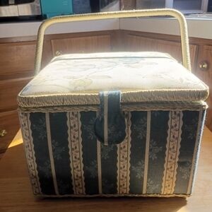 Floral Sewing Basket with Handle